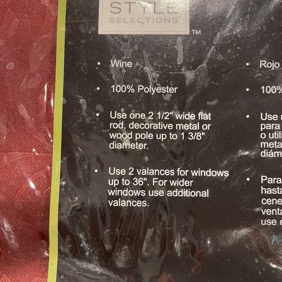 Bundle of 2 Energy saving blackout valance, wine - Picture 5 of 6